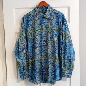 💙Alan Flusser💙 - Blue/Multi Paisley L/S Button Down